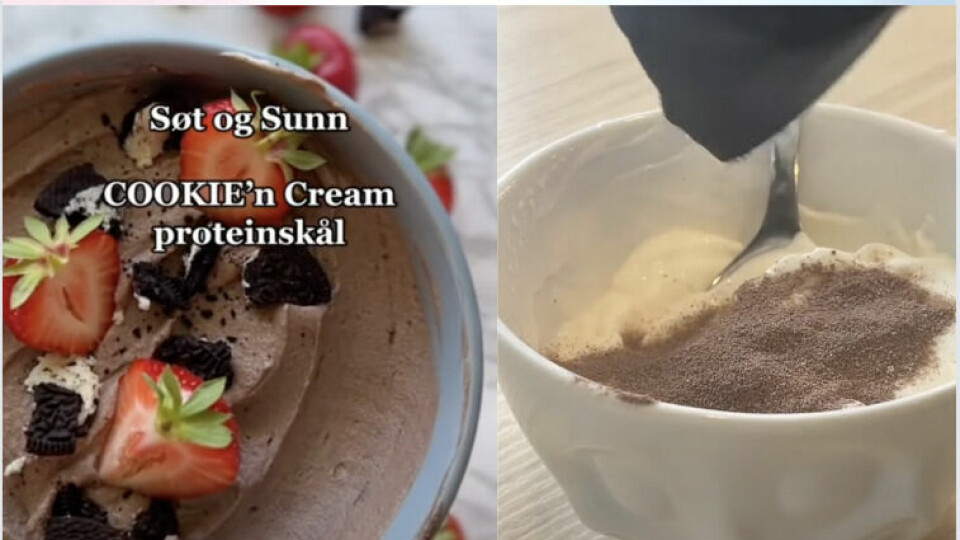 Sunn og enkel sjokolademousse på 20 sekunder. (Foto: Kreative Ideer) sjokolademousse med frukt og bær. sunn dessert