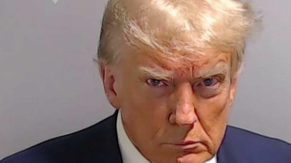 Det historiske arrestasjonsbildet av tidligere president Donald Trump.