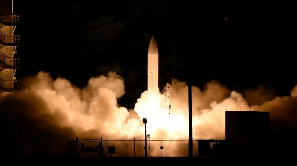 Fra en utskytning av en Common Hypersonic Glide Body på Hawaii i mars 2020. Første test av hele systemet feilet på onsdag.