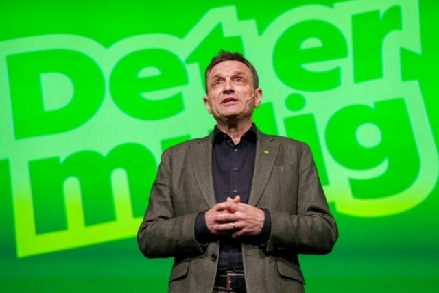 MDG-leder Arild Hermstad under partiets landsmøte på Fornebu. Han mener kjernekraft kan være en del av løsningen på lang sikt når oljeproduksjonen skal fases ut.