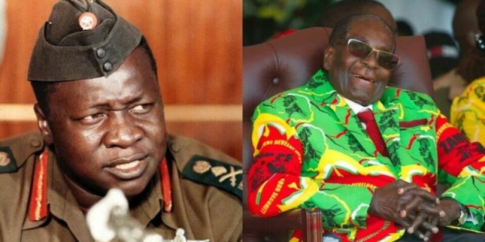 I Afrika måtte begge de to diktatorene Idi Amin i Uganda og Robert Mugabe i Zimbabwe gi opp. I Afrika måtte begge de to diktatorene Idi Amin i Uganda og Robert Mugabe i Zimbabwe gi opp. Foto: AP/NTB