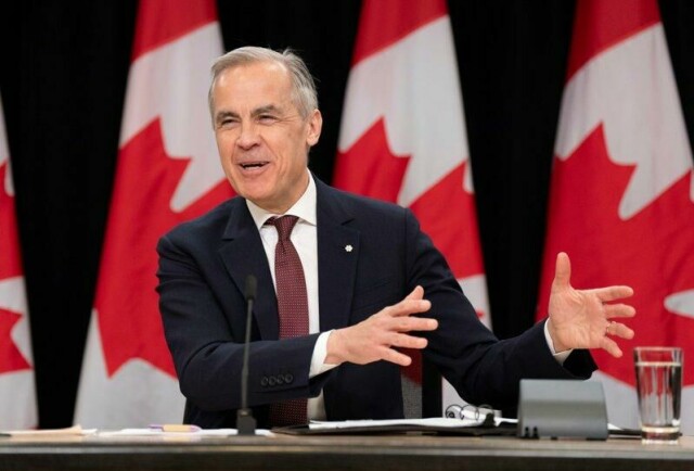 Canadas statsminister Mark Carney på et pressetreff i Ottawa i forrige uke.
