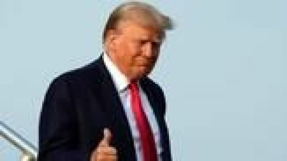 Donald Trump idet han ankommer flyplassen i Atlanta, torsdag, 24. august. Donald Trump idet han ankommer flyplassen i Atlanta, torsdag, 24. august. Foto: Alex Brandon / AP Photo / NTB