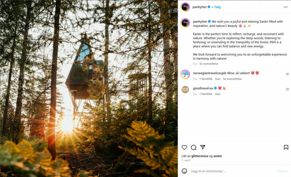 – Folk vil ha opplevelser de kan eie og som gir ro, tilstedeværelse og noe de kan fortelle om etterpå, sier vertskap Christine Mowinckel. – Folk vil ha opplevelser de kan eie og som gir ro, tilstedeværelse og noe de kan fortelle om etterpå, sier vertskap Christine Mowinckel. Foto: Skjermdump @panhytter Instagram