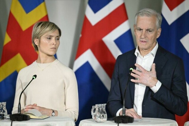 Island anerkjente Palestina som egen stat allerede i 2011, påpekte statsminister Kristrun Frostadottir (til venstre), da hun sa seg enig i påstanden fra Jonas Gahr Støre om at landene ikke har gjort alt de kan.
