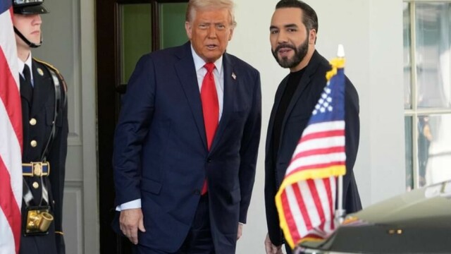 President Donald Trump tok mandag imot El Salvadors president Nayib Bukele.