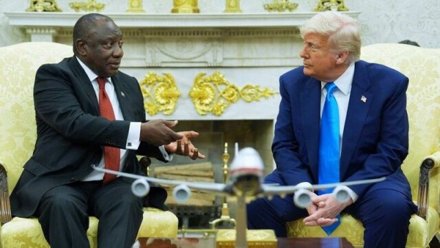 President Donald Trump møtte Sør-Afrikas president Cyril Ramaphosa i Det ovale kontor i Det hvite hus onsdag.