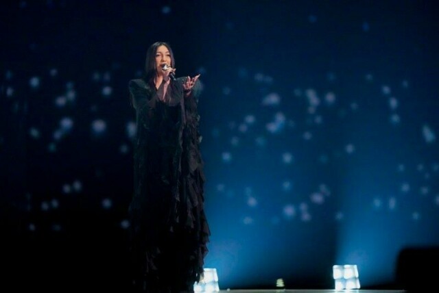 Israels Yuval Raphael med låten New Day Will Rise under lørdagens finale i Eurovision Song Contest 2025.
