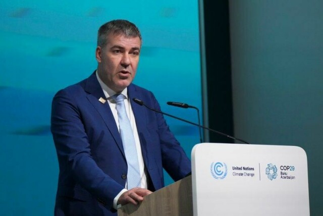 Klima-, energi- og forsyningsminister Lars Aagaard på FNs klimakonferanse i Aserbajdsjan i november i fjor.