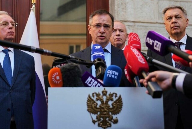 President Vladimir Putins rådgiver Vladimir Medinskij leder den russiske delegasjonen i Istanbul. Arkivfoto: Francisco Seco / AP / NTB