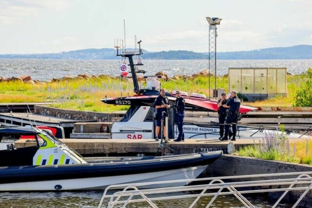 Politi og nødetater opprettet et mottakssenter på Tofte etter ulykken i Oslofjorden 23. juni fjor.