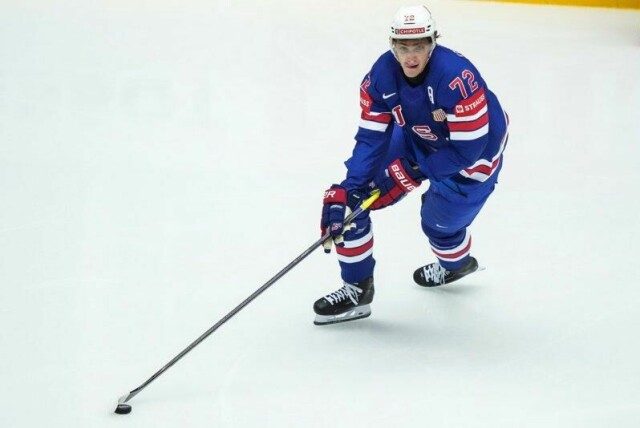 Tage Thompson ble matchvinner i VM-finalen.