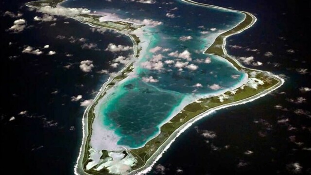 Øya Diego Garcia i Chagosøyene huser en strategisk viktig militærbase.