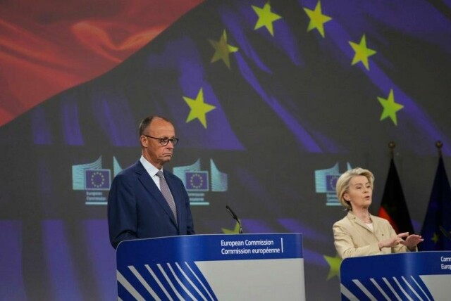 Tysklands ferske forbundskansler Friedrich Merz er på snarvisitt i Brussel fredag. Et møte med EU-kommisjonens president Ursula von der Leyen sto på programmet.