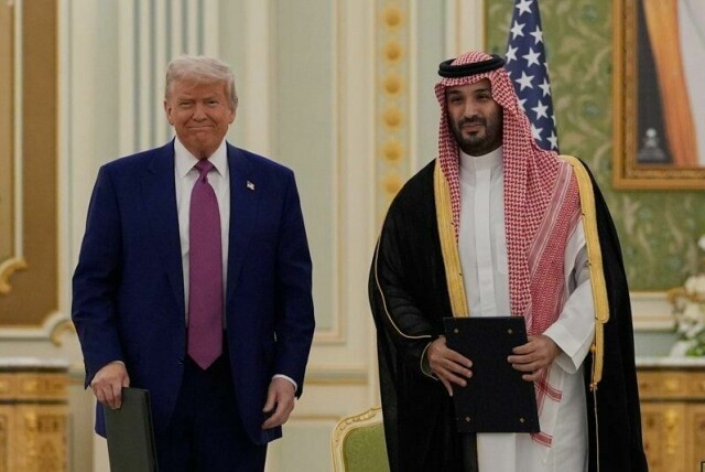 President Donald Trump og kronprins Mohammed bin Salman signerte flere avtaler i det kongelige slottet i Riyadh tirsdag.
