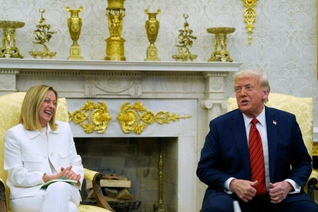 Italias statsminister Giorgia Meloni sammen med president Donald Trump i Det hvite hus torsdag.