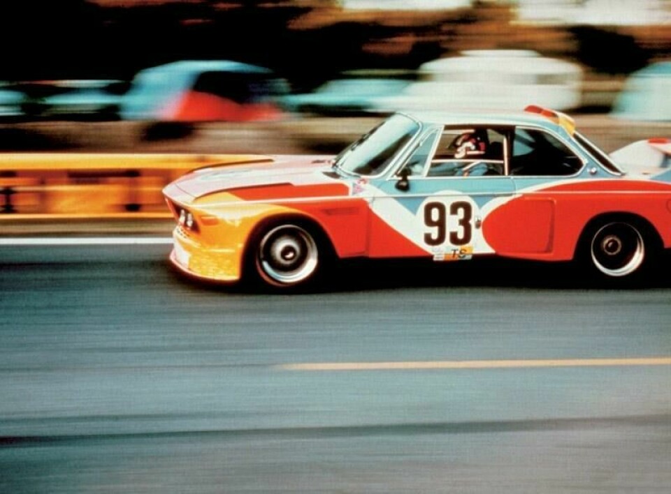 Hervé Poulain kjørte sin Alexander Calder-designede BMW 3.0 CSL på Le Mans i 1975. Hervé Poulain kjørte sin Alexander Calder-designede BMW 3.0 CSL på Le Mans i 1975. Foto: BMW