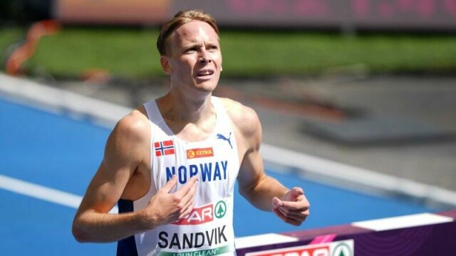 Fredrik Sandvik under EM i 2024.