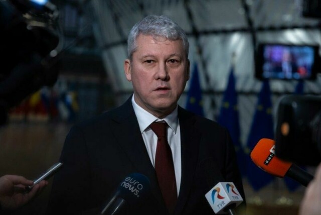 Romanias innenriksminister og fungerende statsminister Catalin Predoiu under et møte i Brussel i desember.