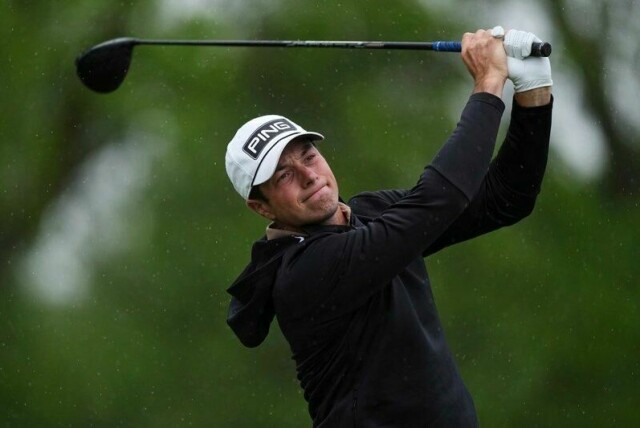 Viktor Hovland spilte sin beste runde i Memorial-turneringen søndag.