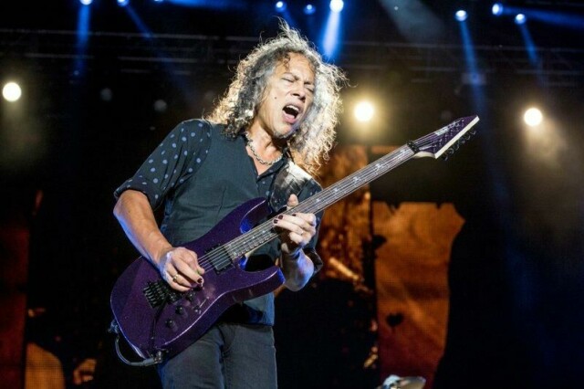 Metallica-gitarist Kirk Hammett har flere gitarer enn han bryr seg om å tallfeste. Men det er bare én han tar med seg på rommet – og det er ikke denne.