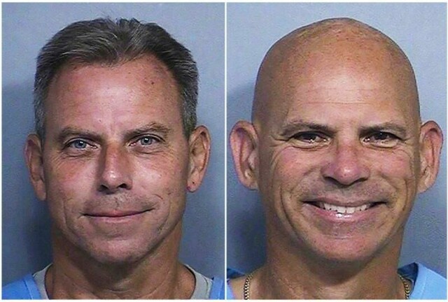 Bilder av de to drapsdømte brødrene Eric (54) og Lyle Menendez (57) som Californias fengselsvesen har gitt ut.