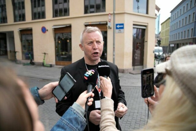 Frode Alfheim møtte pressen før LOs 36. ordinære kongress i Oslo kongressenter.