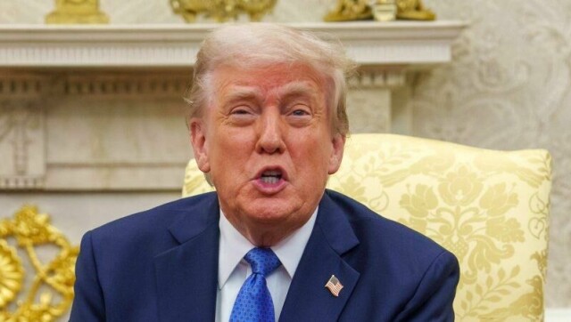 En opplagt president Donald Trump møtte Norges statsminister Jonas Gahr Støre og finansminister Jens Stoltenberg i Det hvite hus 24. april.