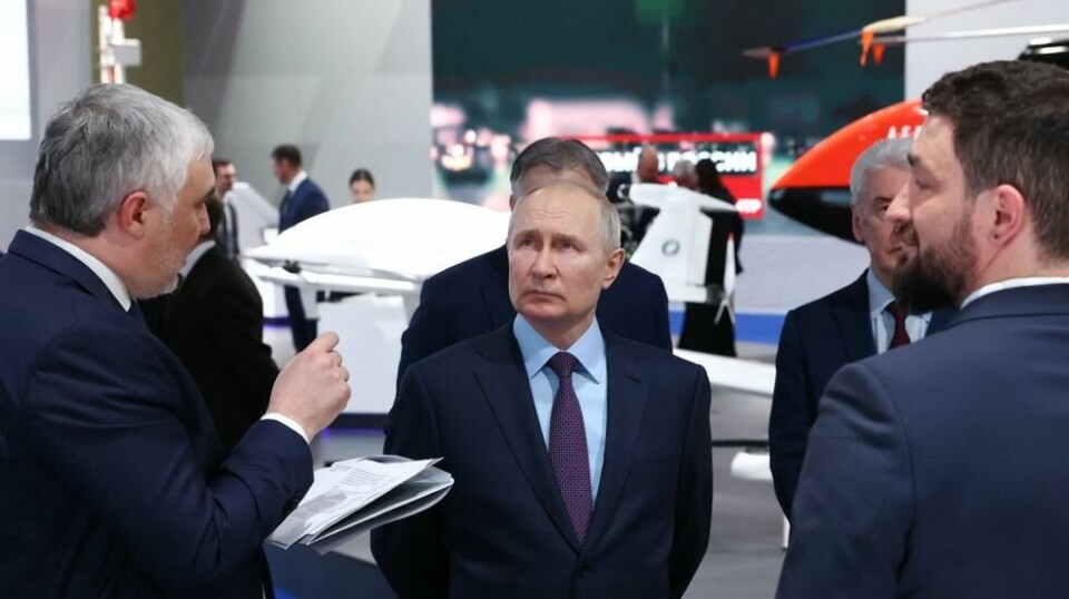 Russlands president Vladimir Putin fotografert under et besøk i industriparken Rudnjovo i Moskva i april i år.