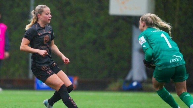 Monica Isaksen scoret to mål da Brann vendte til 4-2-seier over Arna-Bjørnar i cupen. Bildet er fra en tidligere kamp.