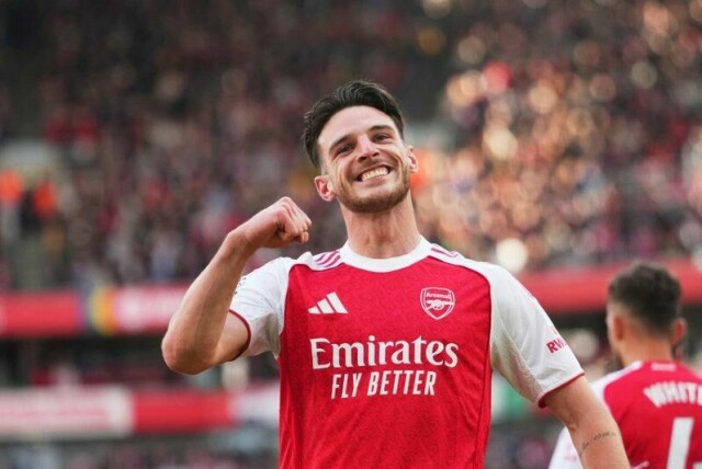 Declan Rice sendte Arsenal i ledelsen.