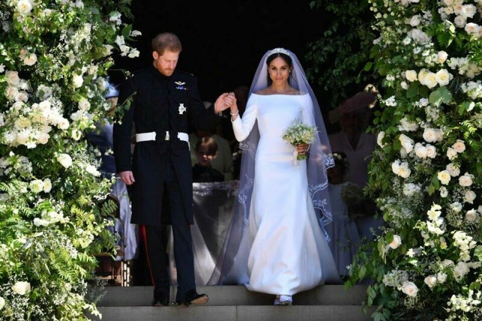 Prins Harry og hertuginne Meghan giftet seg i St George's Chapel på Windsor Castle 19. mai 2018. Prins Harry og hertuginne Meghan giftet seg i St George's Chapel på Windsor Castle 19. mai 2018. Foto: Ben Stansall / POOL / AFP / NTB
