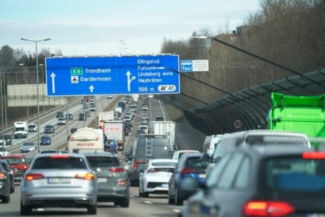 Påskeutfarten nordover fra Oslo på E6 i 2022.