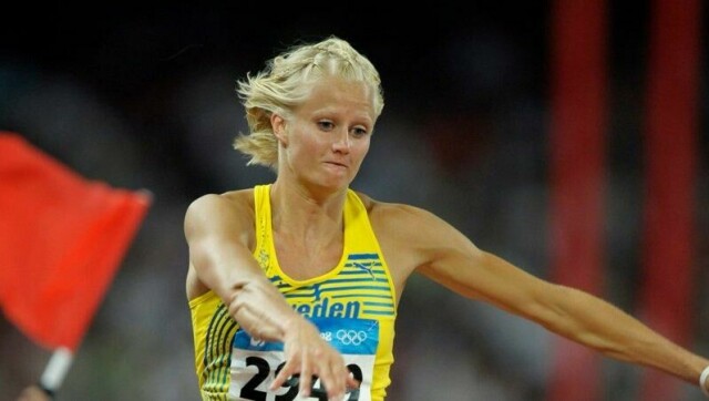 Carolina Klüft under OL i Beijing i Beijing. Foto Tobias Röstlund / TT / NTB