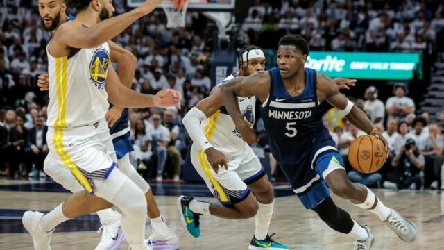 Anthony Edwards og Minnesota Timberwolves hadde få problemer med å slå et Golden State Warriors-lag som manglet Stephen Curry.