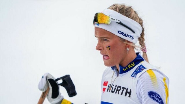 Frida Karlsson i ski-VM i Trondheim tidligere i år.