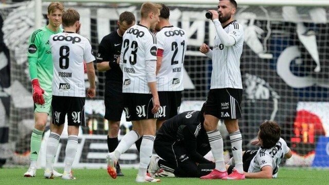 Rosenborgs Sverre Nypan ble utsatt for en tøff takling.