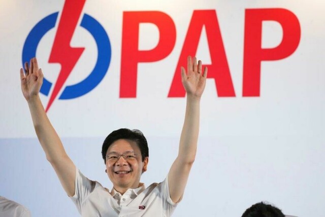 Statsminister Lawrence Wong kunne juble etter at hans konservative People’s Action Party (PAP) sikret seg gjenvalg i Singapore.