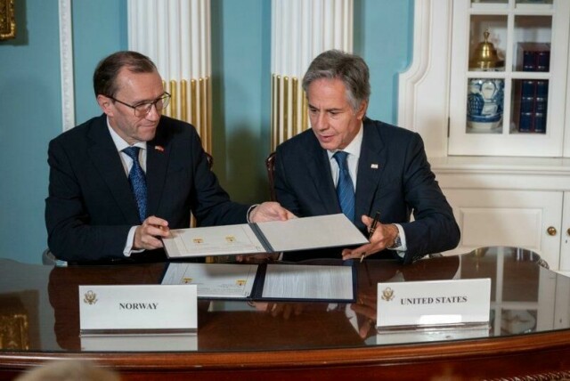 Samarbeidsavtalen mellom USA og Norge ble signert av utenriksminister Espen Barth Eide og daværende utenriksminister Antony Blinken i september i fjor.