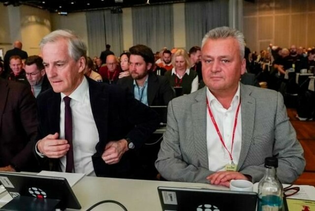 Statsminister Jonas Gahr Støre og leder i Fellesforbundet, Jørn Eggum. Arkivfoto: Lise Åserud / NTB