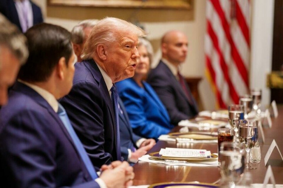 USAs president Donald Trump under et møte med statsminister Jonas Gahr Støre (Ap) i Det hvite hus. USAs president Donald Trump under et møte med statsminister Jonas Gahr Støre (Ap) i Det hvite hus. Foto: Cornelius Poppe / NTB