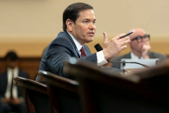 USAs utenriksminister Marco Rubio snakker under en høring i utenrikskomiteen i Representantenes hus i Kongressen onsdag.
