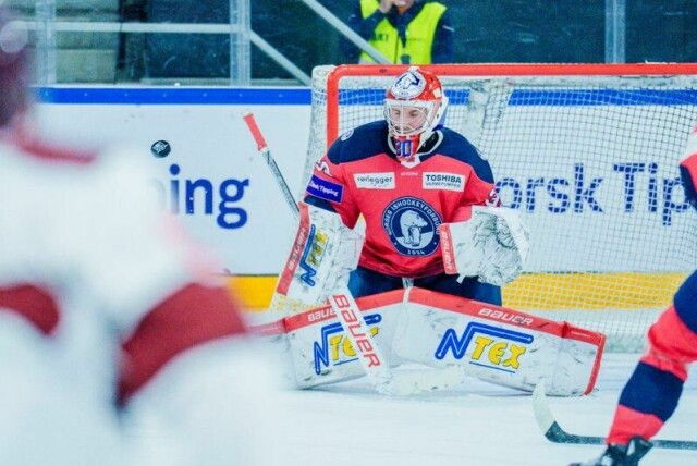 Tobias Normann i aksjon for Norge mot Latvia sist helg.