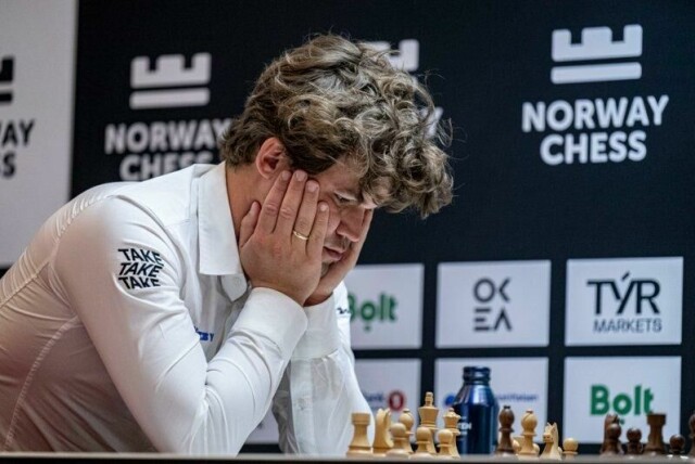 Magnus Carlsen under Norway Chess.