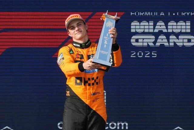 Oscar Piastri vant i Miami søndag.