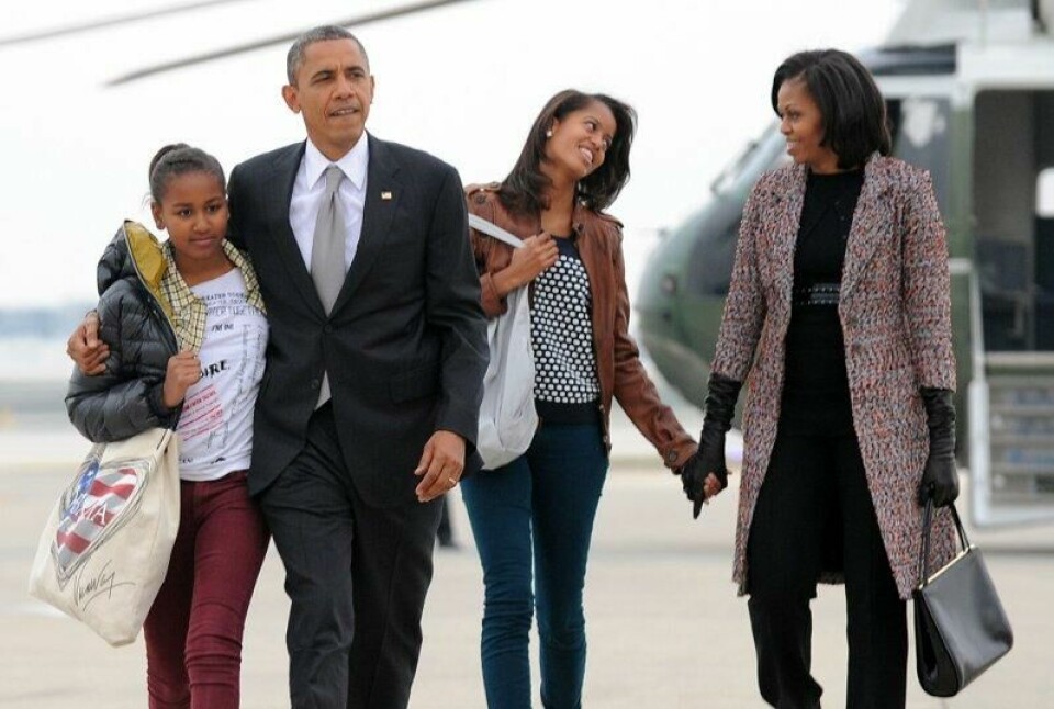 Tidligere førstedame Michelle Obama røper at hun går i terapi etter at døtrene Malia og Sasha flyttet hjemmefra. Her avbildet med ektemannen og døtrene i 2012. Tidligere førstedame Michelle Obama røper at hun går i terapi etter at døtrene Malia og Sasha flyttet hjemmefra. Her avbildet med ektemannen og døtrene i 2012. Foto: Jewel Samad / AFP / NTB