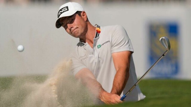 Viktor Hovland slet med puttene på første runde i Philadelphia.