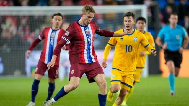 Torbjørn Heggem under fotballkampen i nasjonsligaen mellom Norge og Kasakhstan på Ullevaal stadion i høst.
