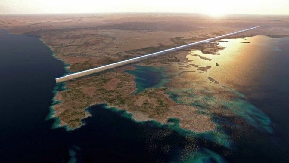 Byen «The Line» er en del av prosjektet NEOM. Byen «The Line» er en del av prosjektet NEOM. Foto: NEOM / AFP / NTB