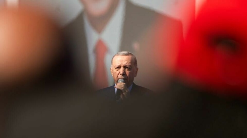 AKP-leder og president Recep Tayyip Erdogan under en valgtale i Istanbul 24. mars. Foto: Francisco Seco / AP / NTB
